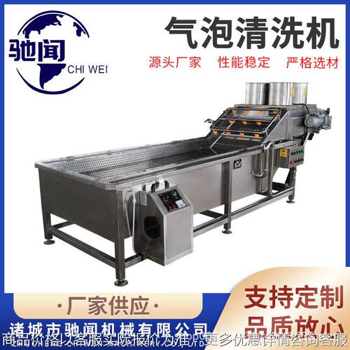鼓泡式果蔬清洗机高压淋喷苹果清洗生产设备全自动橙子气泡清洗机