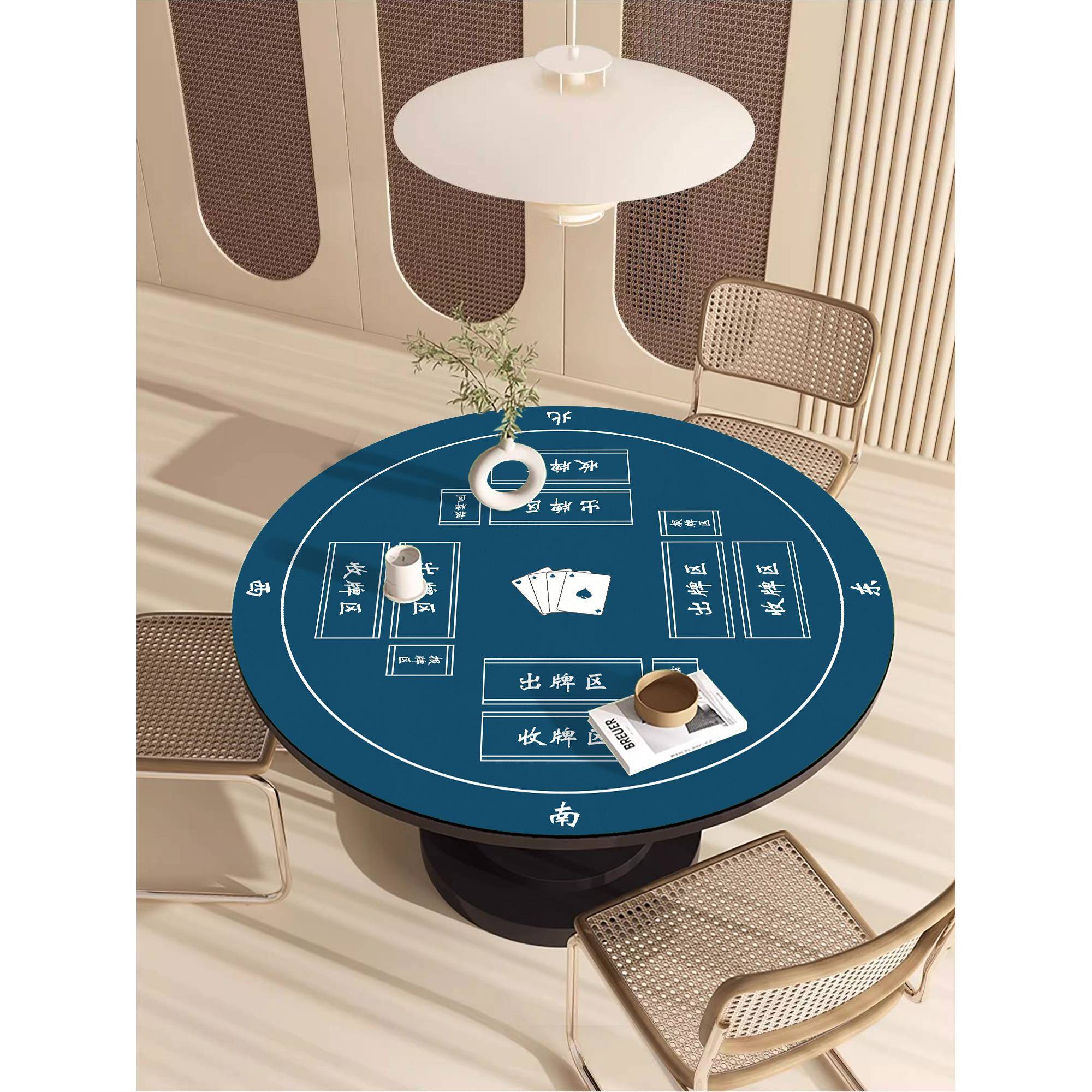 打掼蛋桌垫圆形德州扑克斗地音主桌布隔降噪棋牌专用台面游台桌布图片