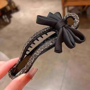 轻奢发懒抓人抓夹镶钻夹女高级感发量少后脑勺盘发夹新款鸭嘴夹饰