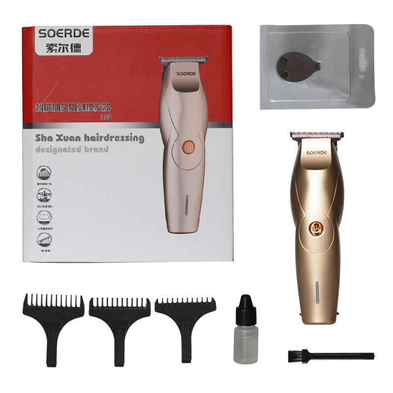 索尔德复古油头推剪雕刻渐变刻痕0刀头电推子专业发廊剃光理发器