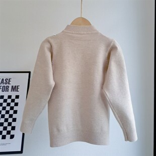 儿童纯棉毛衣春秋薄款男童毛线衣小孩针织衫2024新款打底衫中大童