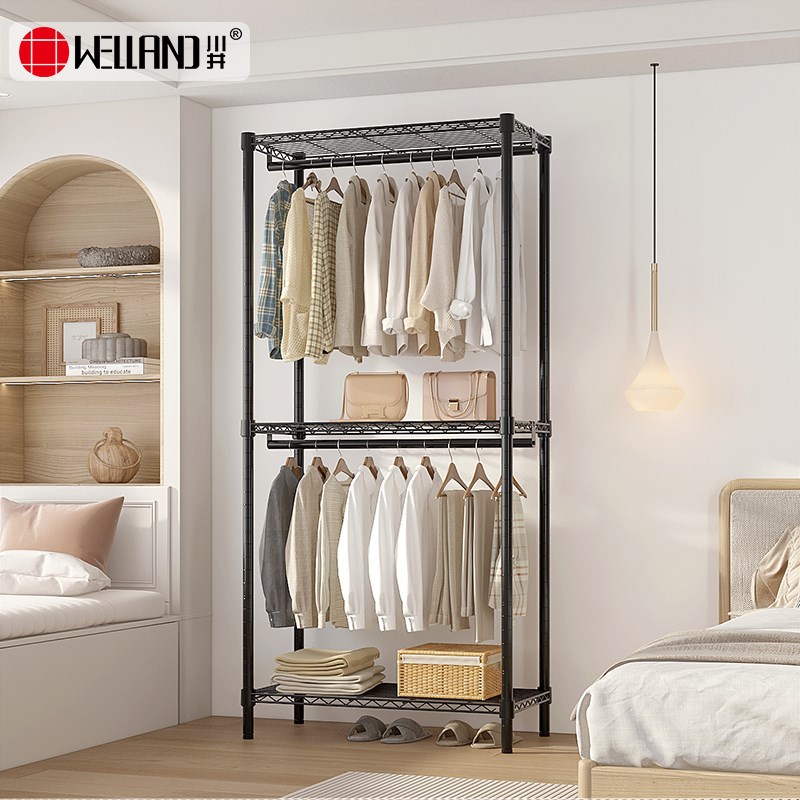 川井简易衣柜结实耐用布衣柜全封闭卧室家用全钢架防尘式拉链款挂