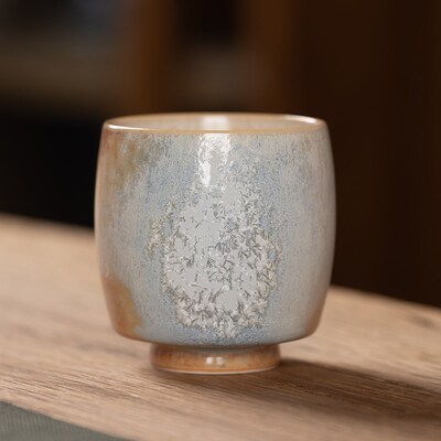 景德镇松针结晶窑变茶杯景德镇纯手工陶瓷品茗杯主人杯单杯品茗杯