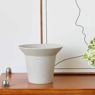 北欧简约陶瓷花盆小号创意个性桌面星点木套盆块根植物陶土盆栽