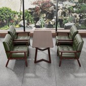 复古酒吧清吧奶茶店咖啡厅桌椅组合餐厅卡座沙发洽谈酒馆商用休闲