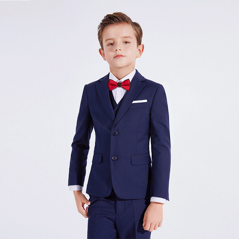 男童礼服黑色儿童西装套装男童钢琴演出服主持人礼服男童比赛表演