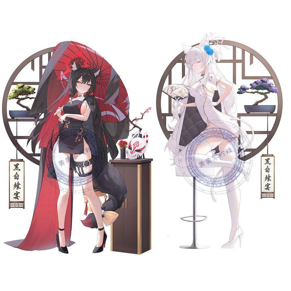 蔚蓝档案手游清澄晶狐坂若藻旗袍周边亚克力立牌动漫可爱桌面摆件