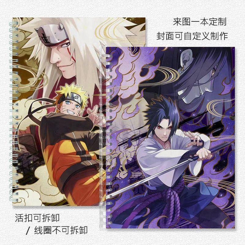 超帅火影忍者金属活扣笔记本b5记事本a5a6英语横线网格本封面定制