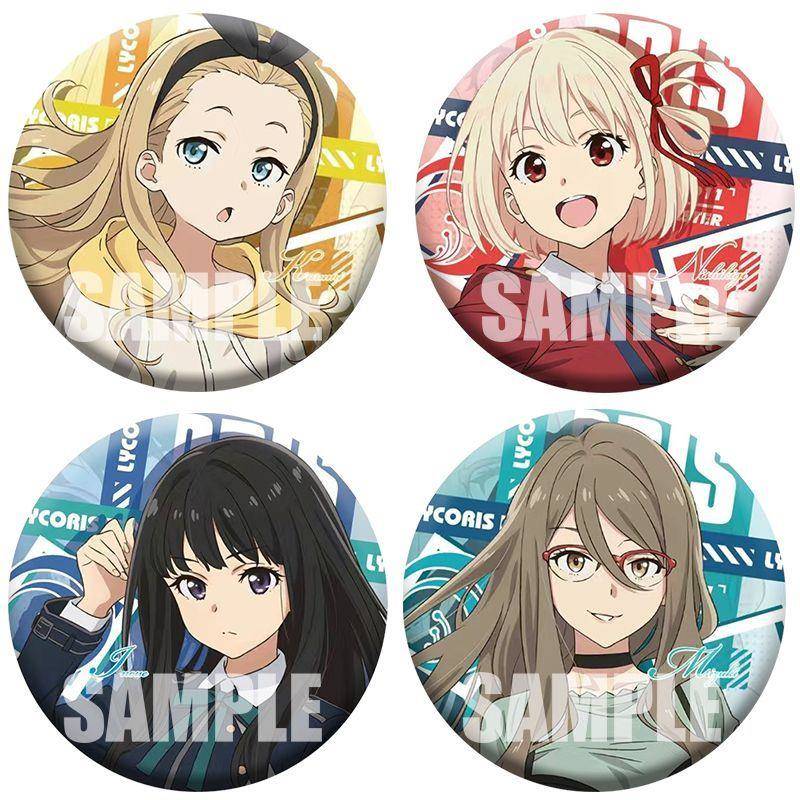 莉可丽丝锦木千束井之上泷奈动漫周边马口铁日谷底镭射碎玻璃徽章