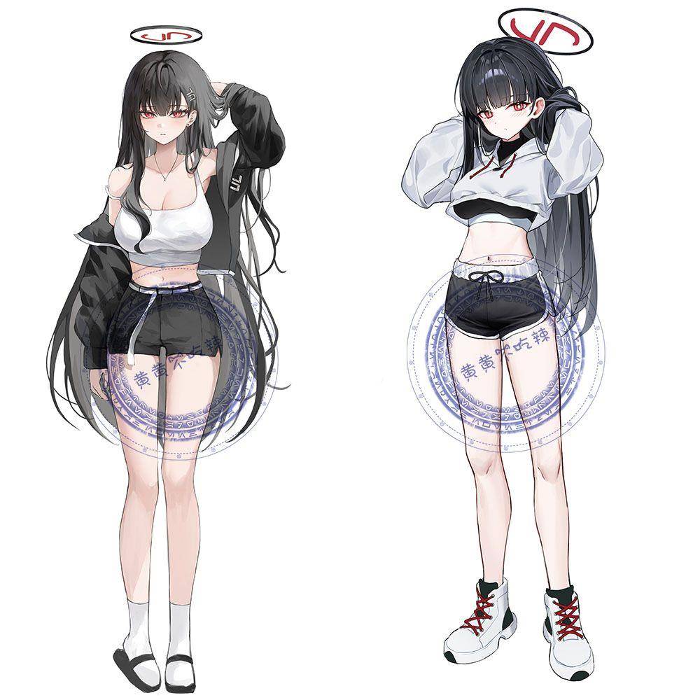碧蓝档案蔚蓝周边调月音莉运动服亚克力15cm双面夹层立牌桌面摆件