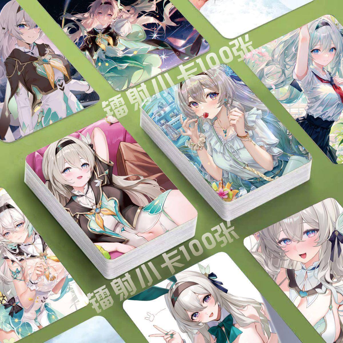 星穹铁道流萤周边镭射小卡100张游戏卡片照片3寸圆角覆膜明信片