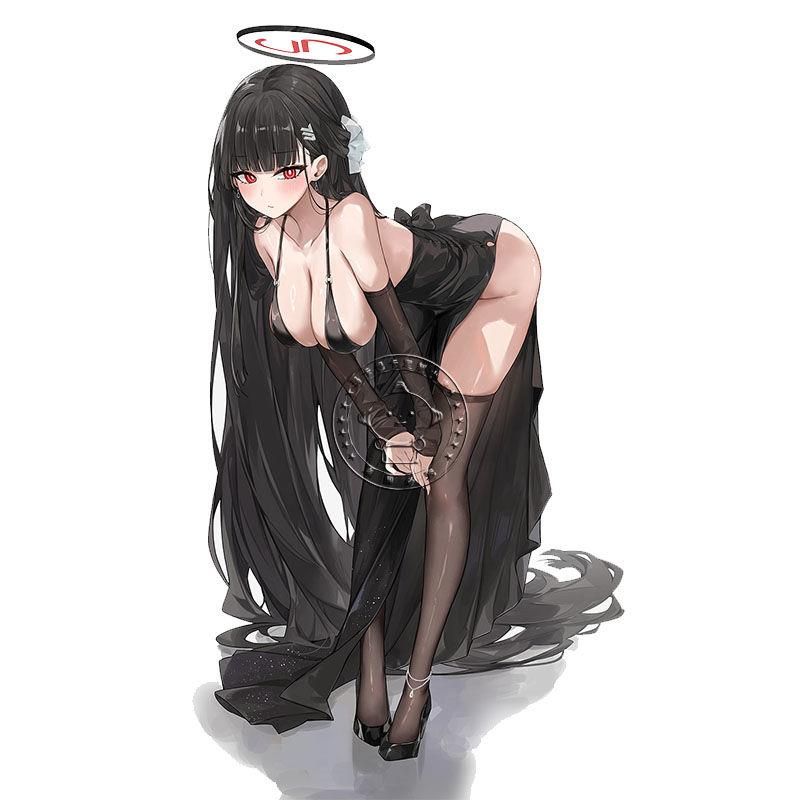 蔚蓝档案周边调月莉音黑色晚礼服亚克力立牌卡通动漫桌面游戏摆件
