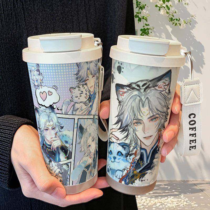 王者百里守约保温杯不锈钢吸管双饮大容量咖啡水杯学生高颜值