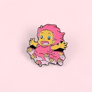 金鱼公主系列胸针波妞和宗介卡通金属徽章扣针配饰品 动画悬崖上