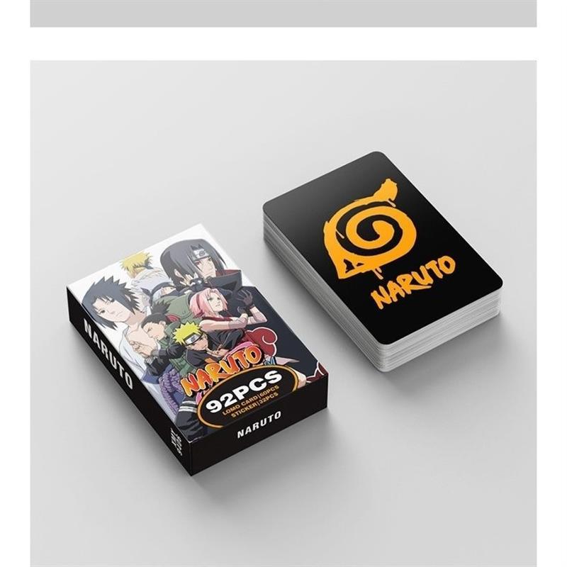 92张火影忍者卡通动漫周边小卡贴纸宇智波佐助漩涡鸣人日漫自制卡