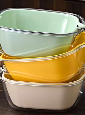 双层塑料洗菜盆沥水篮子厨房神器多功能客厅家用水果盘洗水果菜篮