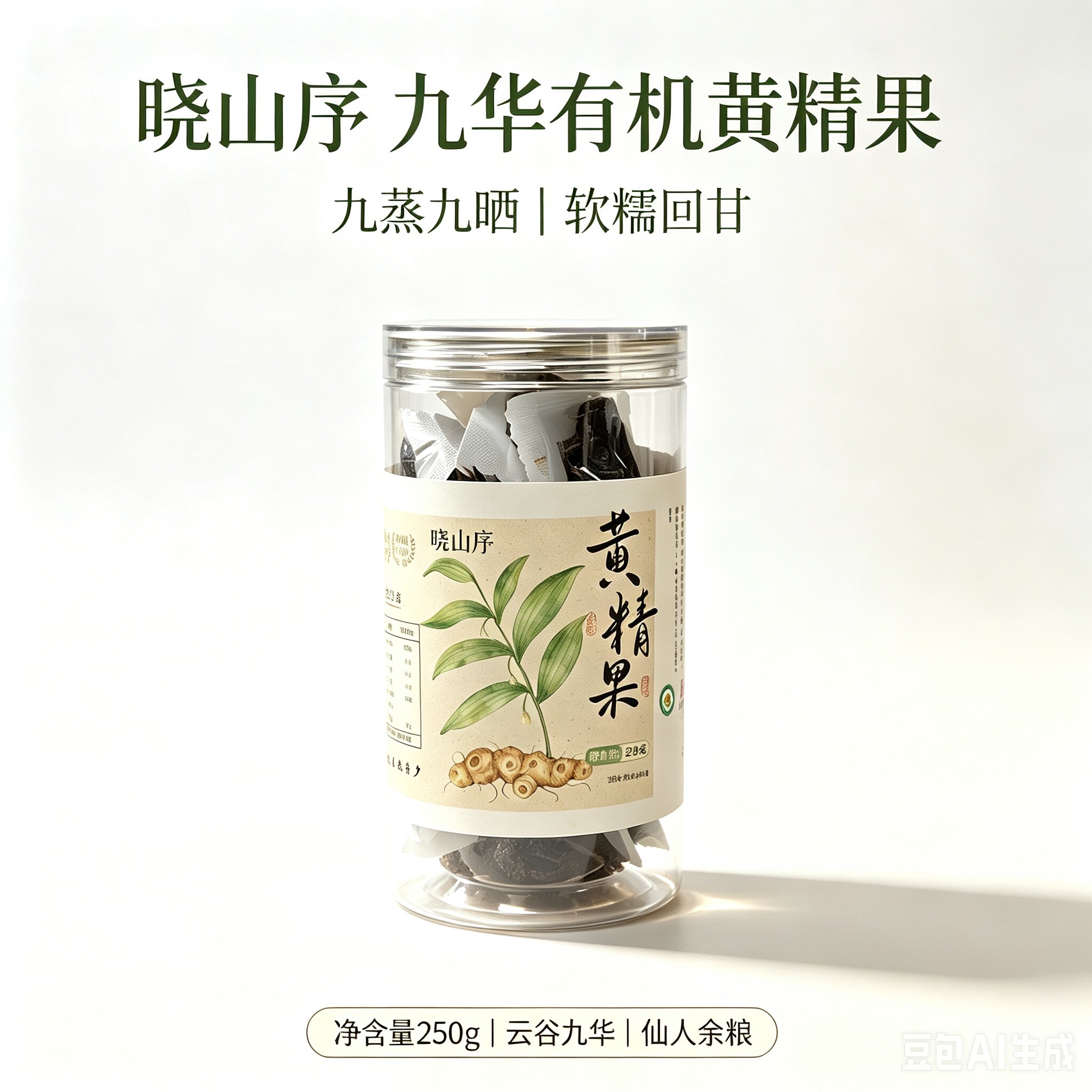 晓山序 九蒸九晒九制黄精果九华山道地药食同源中药材500克