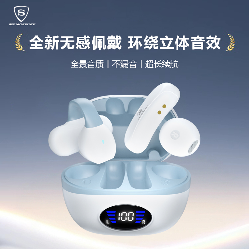 SENGIRNY圣吉尼蓝牙耳机真无线不入耳式气骨传导运动降噪超长续航