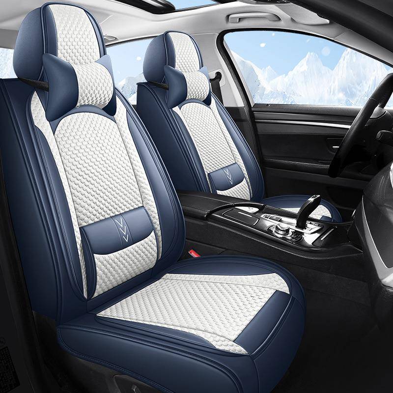 24新款冰豆豆固定腰靠汽车座套四季通用全包围透气凉爽皮冰丝坐垫