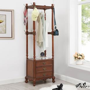 实木衣帽架落地一体储物衣帽架挂衣架床头柜落地床边家用简约现代