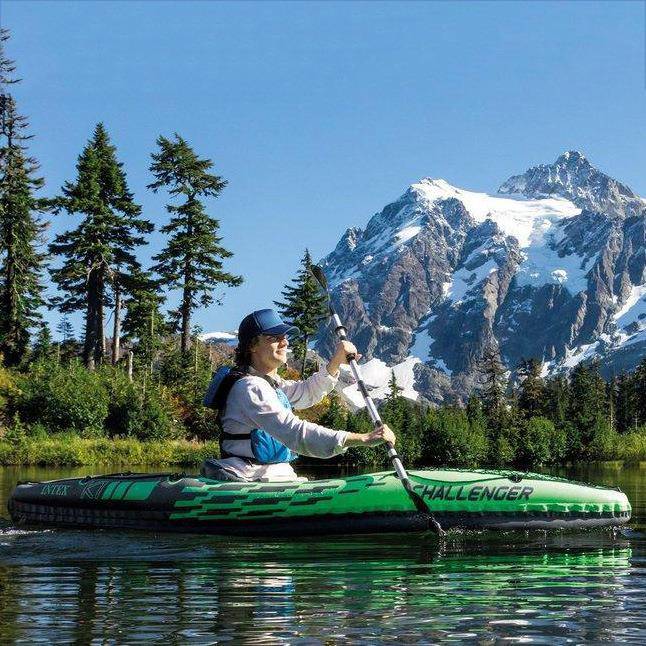 INTEX68305充气船橡皮划艇舟漂流船桨气泵68305挑战者单人独木舟