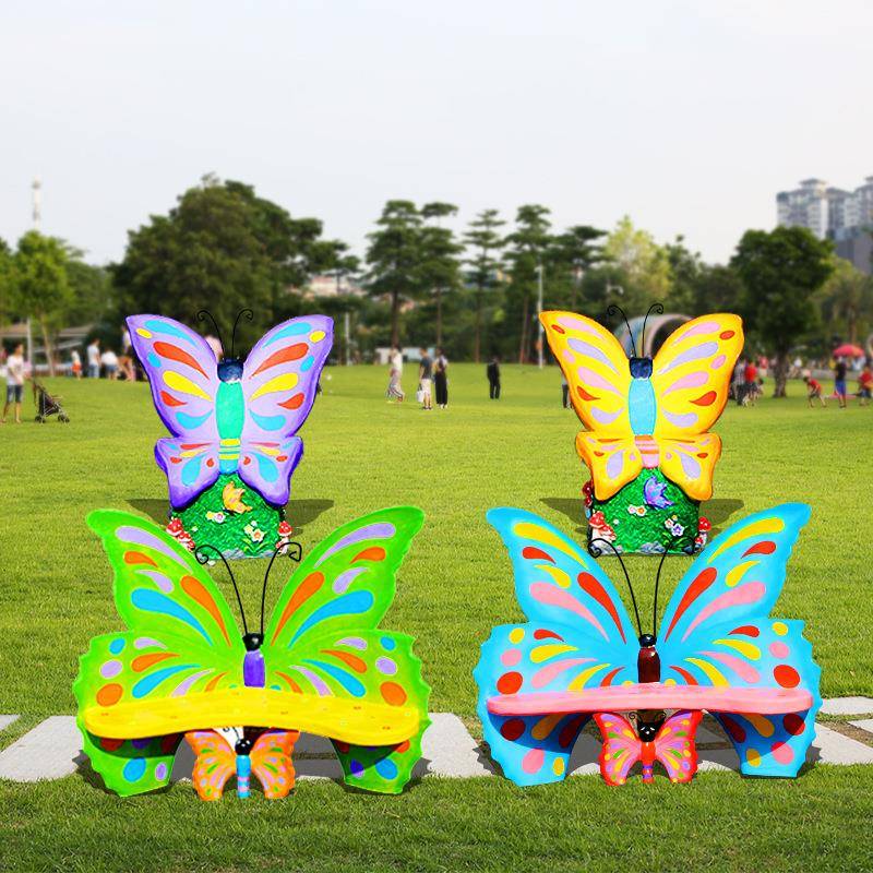 休闲椅子幼儿园庭院园林景观摆件户外卡通大型动物座椅玻璃钢雕塑