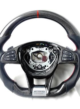 适用于老款升级新款奔驰W205代AMGW204C180改装碳纤维方向盘