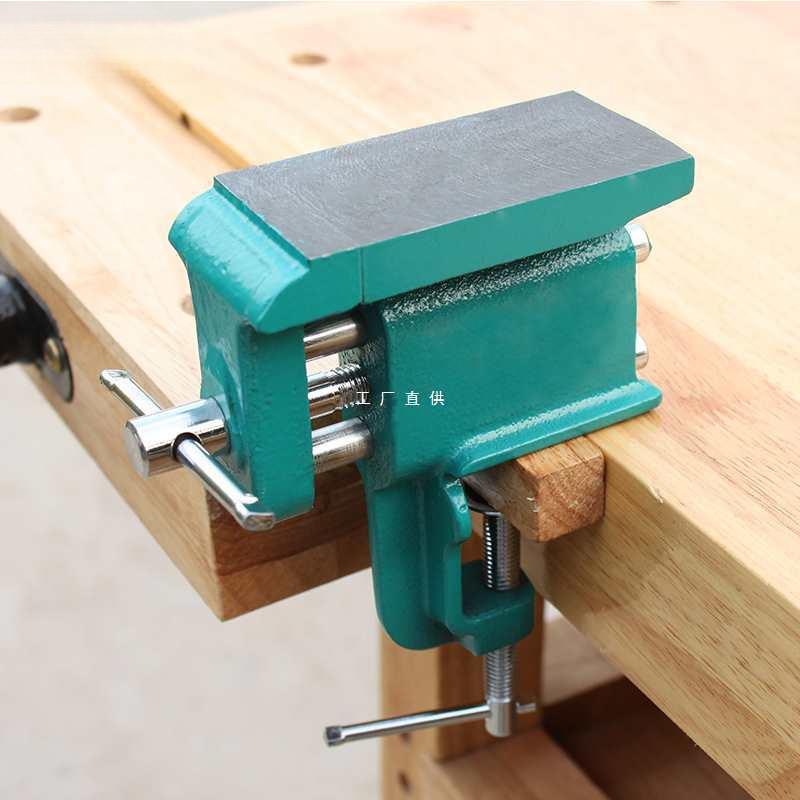 桌虎钳小型台钳带台砧大台面家用台虎钳平面敲打平口钳多功能夹具