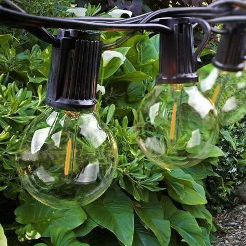 LEDg40太阳能灯串圣诞节日户外防水装饰灯串暖白彩灯4模式