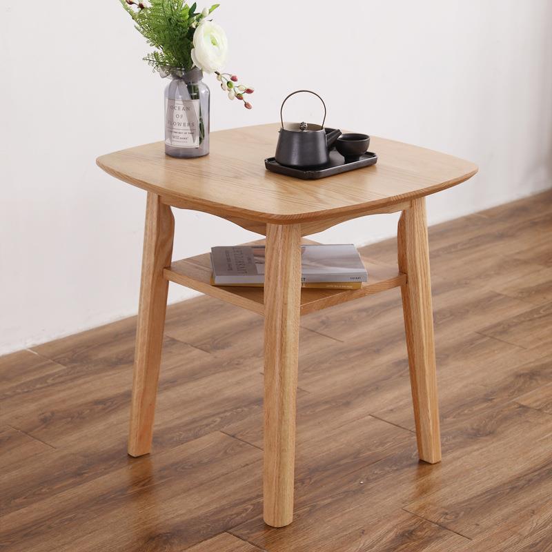 北欧实木双层小茶几客厅卧室家用床头边几方桌子小户型沙发边角几