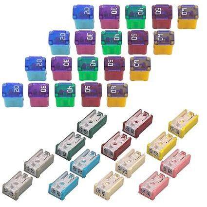 34件15A20A25A30A40A50A60A32V迷你开槽汽车盒式保险丝套件