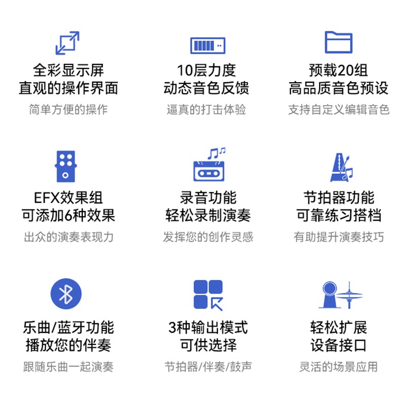 新品!NUX纽克斯DP2000电子鼓采样打击板打击垫便携式专业架子鼓