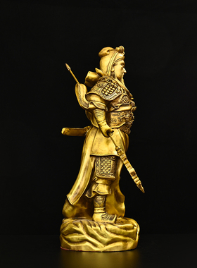 纯铜关公摆件武财神像关二爷关羽关公铜像神像家居公司开业