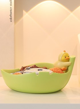 可爱小黄鸭摆件入户门口玄关钥匙收纳客厅家居装饰品乔迁新居礼物