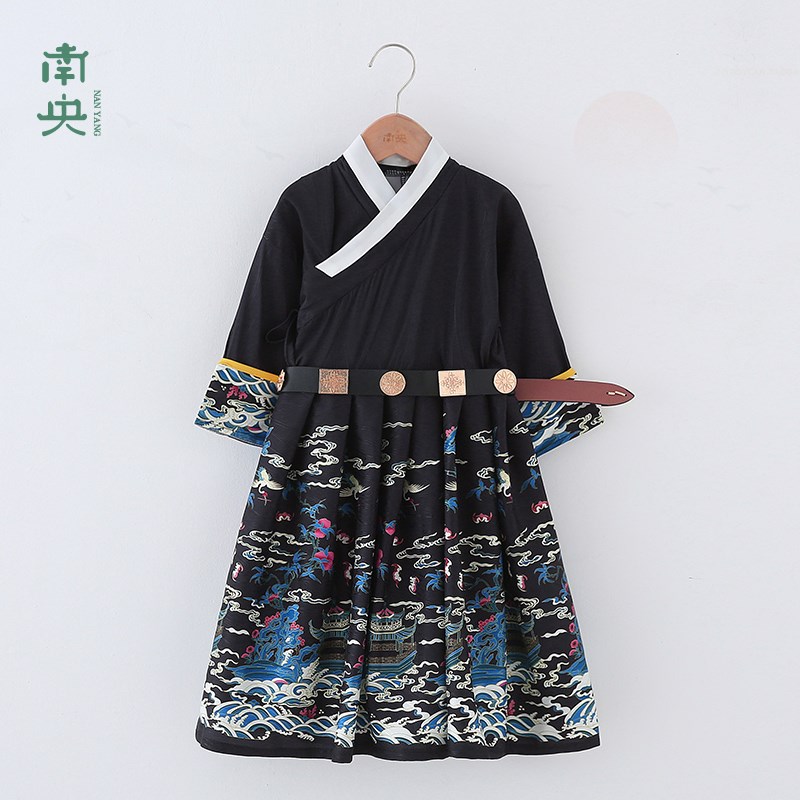 飞鱼服儿童古装明朝锦衣卫汉服男童长袍男孩武侠高端中国风春秋季