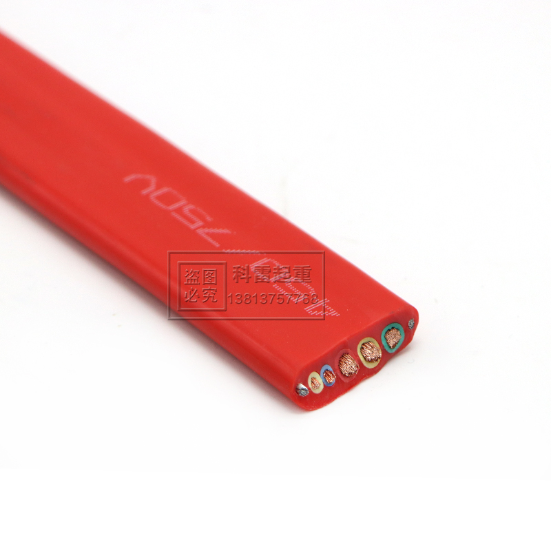 起重机行车专用5芯电缆线 圆扁3*6+2 3*10+2 3*4+2铜芯带钢丝