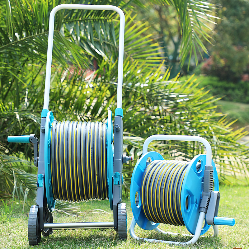 汉轩大号水管收纳架洗车水管车浇花喷头软管家用卷管器水车架带轮