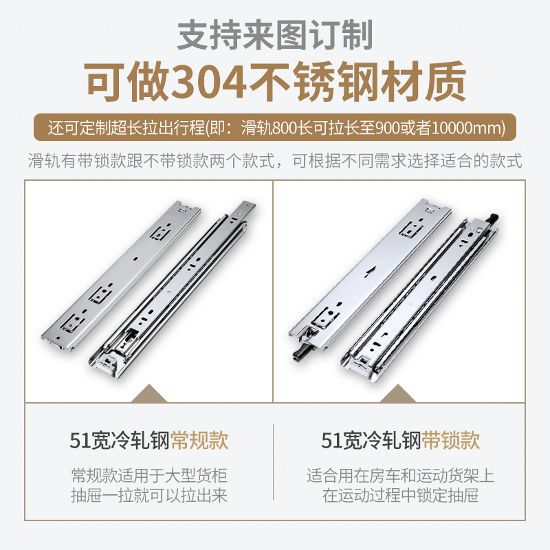 联利IDB11线性滑轨51系列三节式重型滑轨SRRH150拉拔型抽拉式导轨