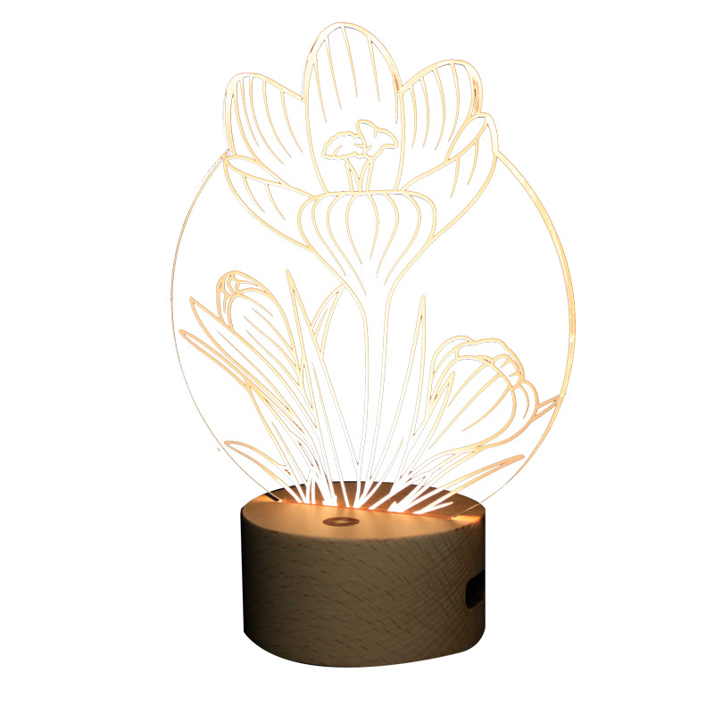 大学纪念品照片定制小夜灯手绘diy礼物创意logo充电实木3校庆台灯