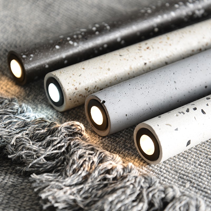 创意水泥吧台灯餐厅灯简约咖啡店Loft水磨石长条单头卧室床头吊灯