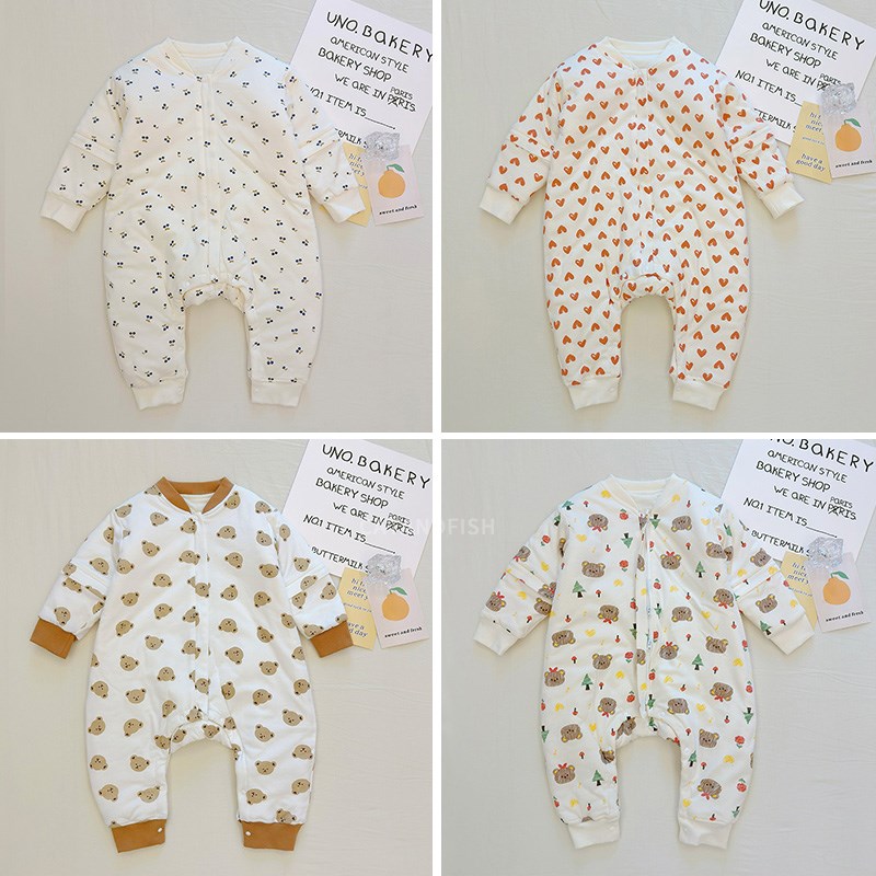 新生男童春秋冬款夹棉睡袋小女童宝宝纯棉恒温分腿婴儿防踢被神器