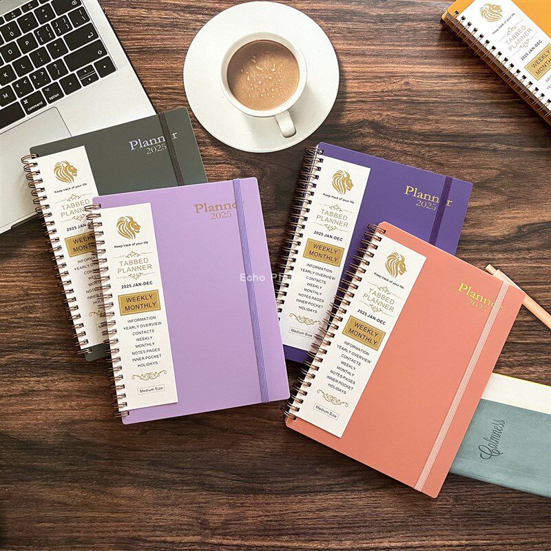 2025 Planner英文日程本行事曆A5月计划本周计划规划师笔记本线圈