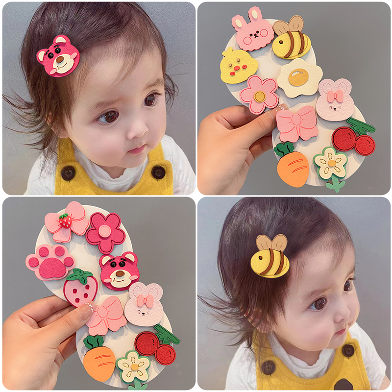 婴儿可爱碎发贴儿童花朵发饰公主刘海贴卡通宝宝魔法贴女孩魔术贴