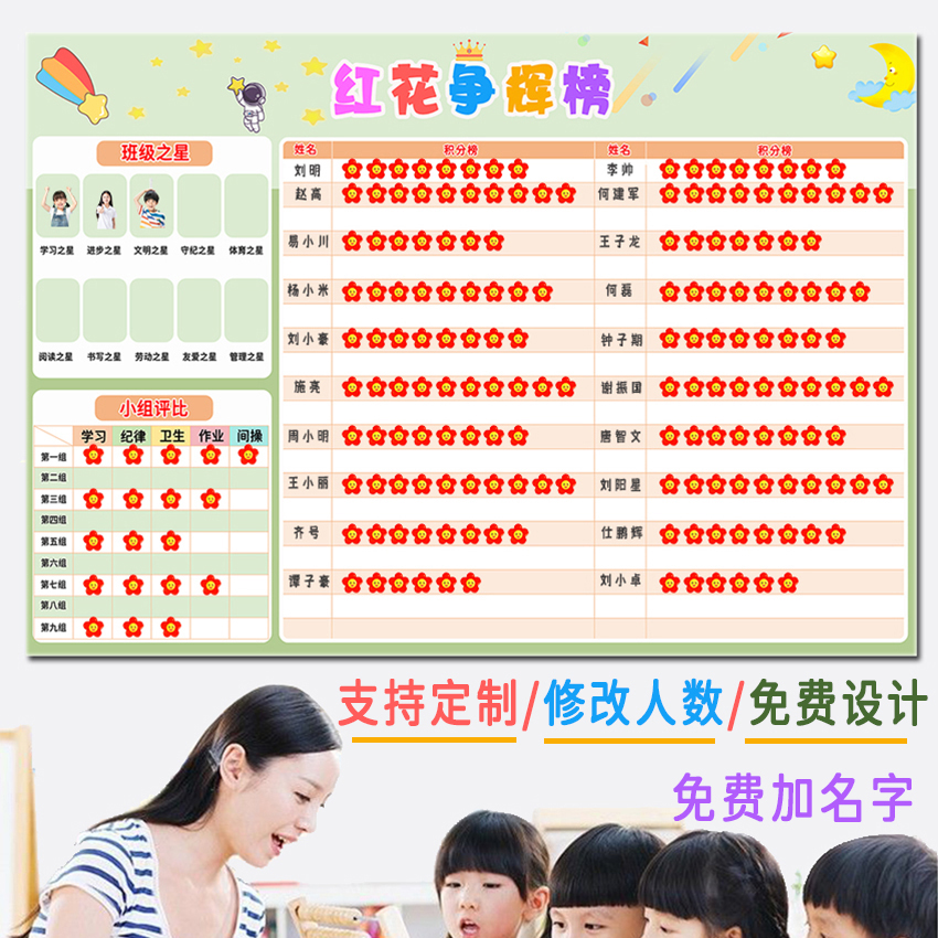 班级评比栏磁贴定制奖励贴