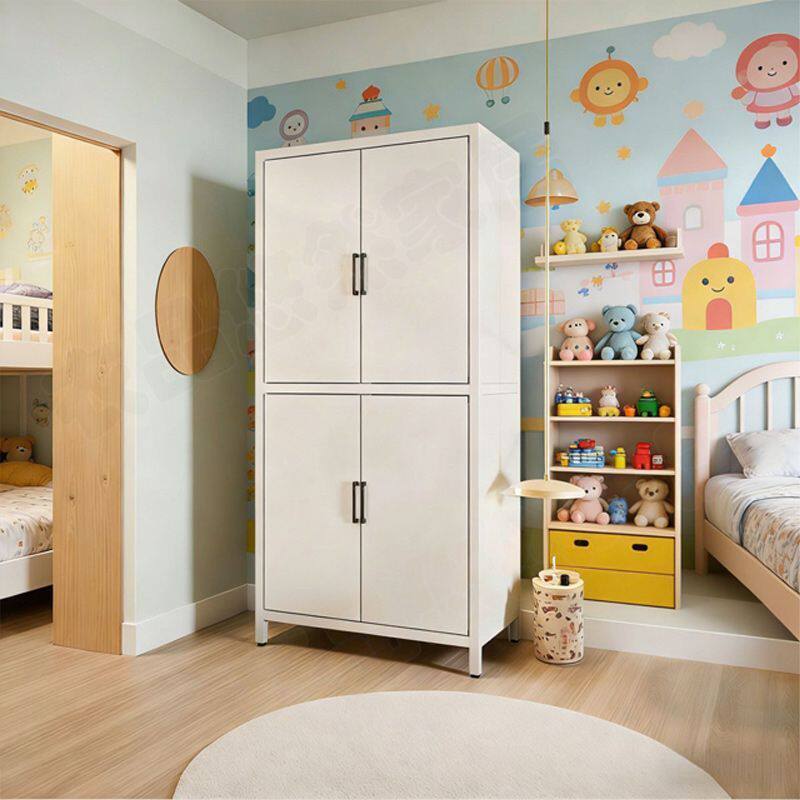 大容量钢制衣柜带门防尘儿童衣物收纳柜家用卧室环保无甲醛衣橱柜