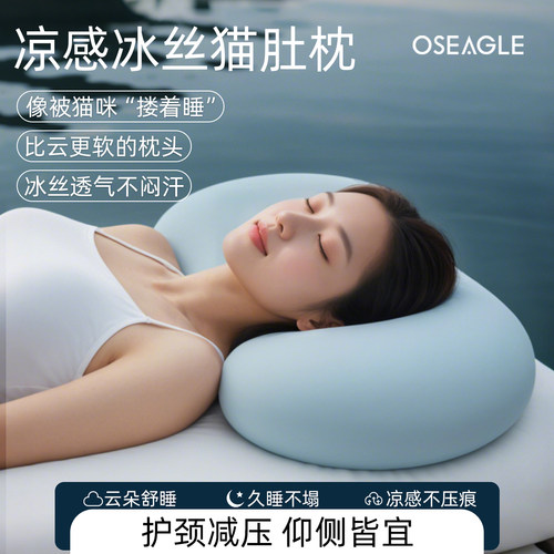 夏季凉感冰丝记忆棉护颈枕OSEAGLE深睡专用枕芯
