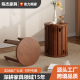 家用凳子可叠放实木圆凳叠叠乐新中式 矮凳带滑轮木凳厨房餐厅板凳