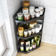 不锈钢厨房置物架调料架子家用桌面三角多功能转角调味品收纳架