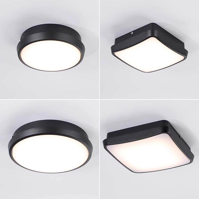 户外方形圆形吸顶灯超亮阳光房阳台壁灯走廊室外屋檐凉亭灯庭院灯