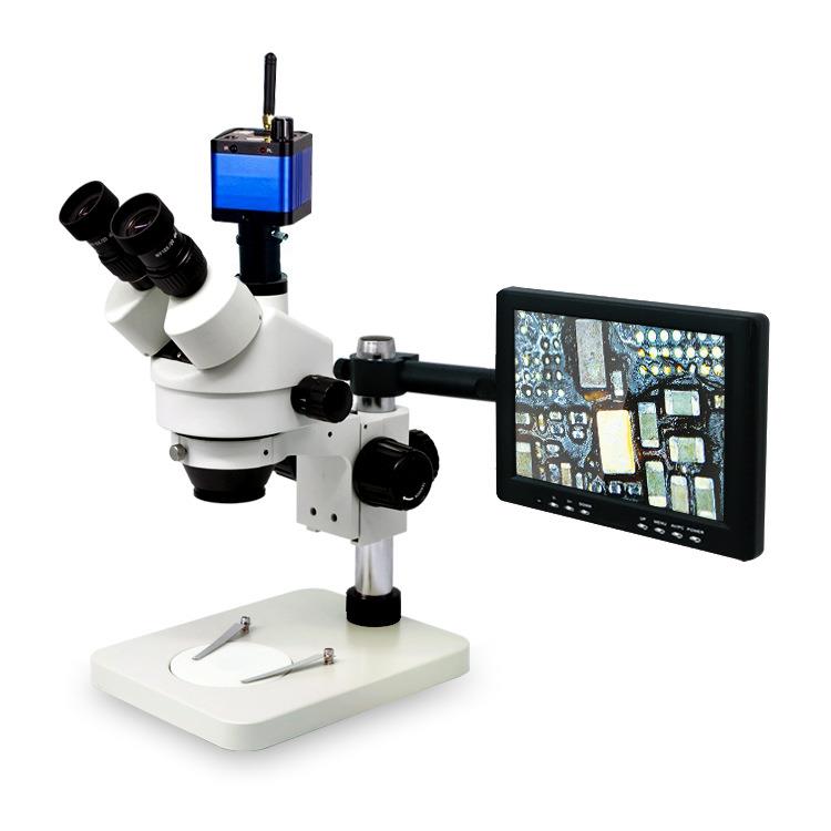 7-45倍三目体视显微镜手机维修高清电子主板电路板检测珠宝放大镜